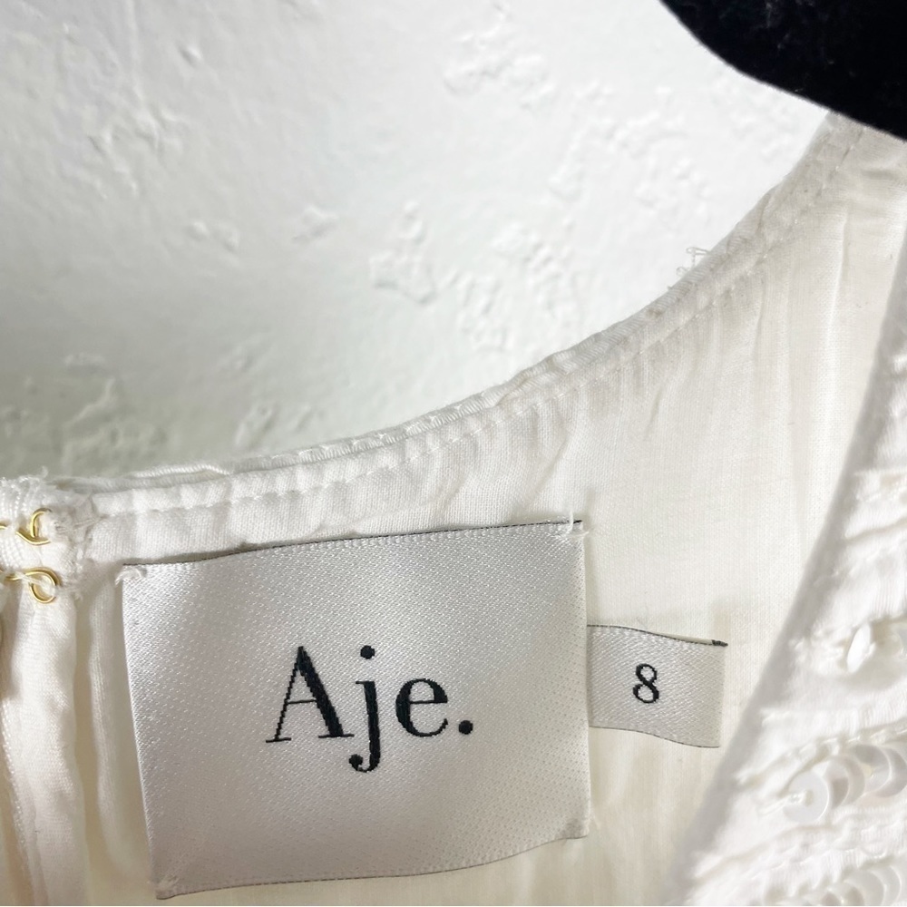 Aje Catara Sequin Cut Out Midi Dress White Small - Picture 4 of 10